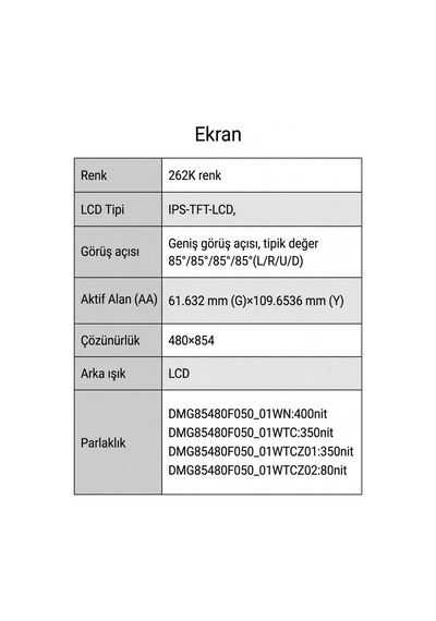 Dmg85480f050 01w - Dwın- Dokunmatik Ekran Monitörü - 5 İnç Akıllı Dokunmatik Ekran