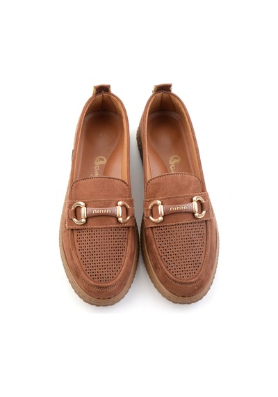 Taba Süet Kadın Loafer Ayakkabı K01536105272