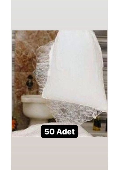 Hamam Köpük Torbası 50 Adet Doğal Hamam Torbası Pamuk Köpük Torba Beyaz