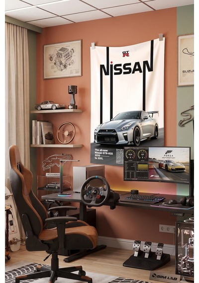Nissan Gtr R35 Dekoratif Duvar Örtüsü Duvar Halısı Reaste