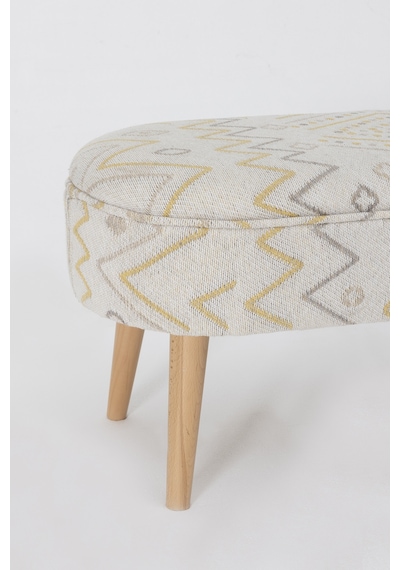 Bliss Sarı Etnik Desenli Krem Bench 40 X 100 X H 47 Cm 4282 Sarı