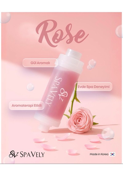 Spavely Duş Filtresi Gül Esanslı - Premium Aromaterapik Klor Ve Kireç Karşıtı, Kokulu, C Vitaminli 200 Ml