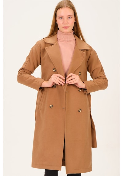 Dewberry Bayan Palto Z6765 Camel