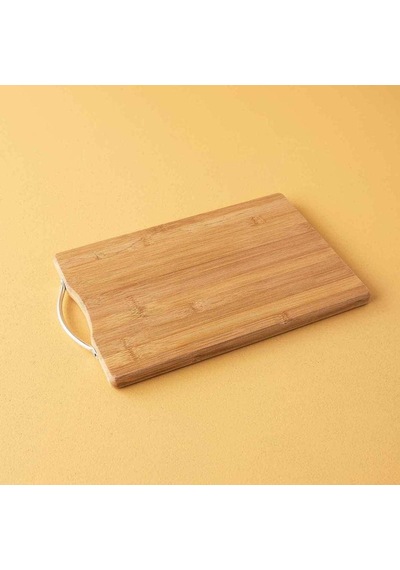 Ayrex Metal Saplı Bambu Kesme Tahtası Antibakteriel Yıkanabilir Doğrama Tahtası Dikdörtgen 34x24 Cm Diğer