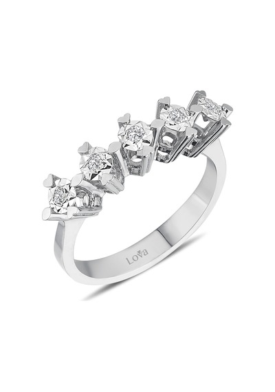 Lova 1 Karat Efektli Pırlanta Beştaş Yüzük - 1070109