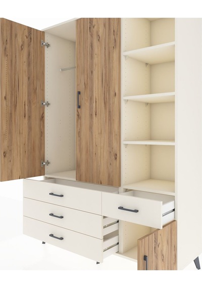 Hyperion Dolap 5 Raflı 4 Çekmeceli Tek Askılı 132x44x195 Ayta... Aytaşı Hyperion Dolap 5 Raflı 4 Çekmeceli Tek Askılı 132x44x195 Ayta... Aytaşı