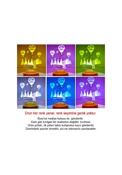 3D Kapadokya Peri Bacaları Hediye Kişiye Özel 3 Boyutlu Led Lamba