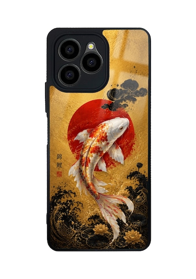 Omix X6 Golden Koi Sunrise Tasarımlı Glossy Telefon Kılıfı Sarı