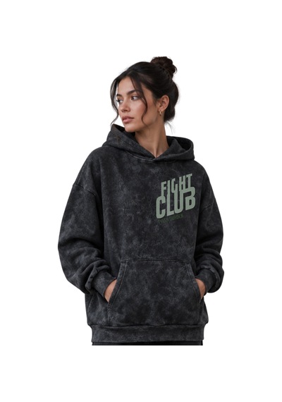 Sevbano Fight Club Tyler Durden Film Baskılı Unisex Oversize Yıkamalı Pre Siyah