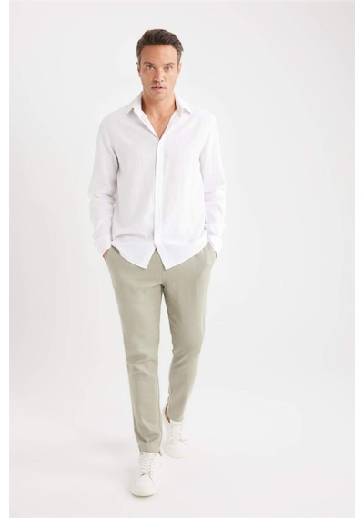 DeFacto Yazlık Jogger Keten Düz Paça Pantolon D7542AX25SPKH418