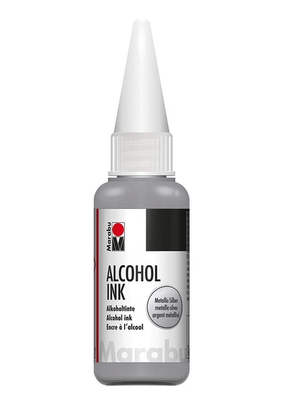 Marabu Alcohol Ink Alkol Bazlı Mürekkep 20 Ml. Metallic Silver