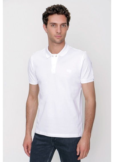 Morven Erkek Beyaz Basic Polo Yaka Dynamic Fit T-shirt 25yc018012600 Beyaz