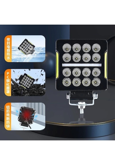 Offroad Sis Lambası Kare 10,5 X 3,5 X 12cm 12-80v 35w Beyaz-amber Adet / Lass351-1