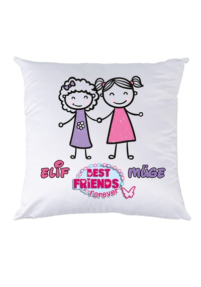 En İYi Arkadaşa Hediye İSimli Best Friend Arkadaşlık Yastık
