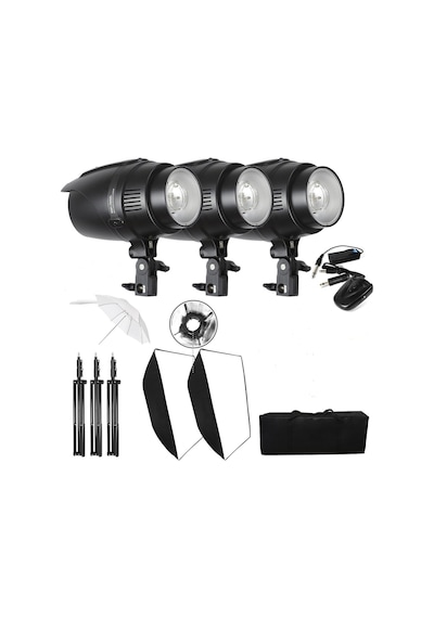 Deyatech 400 W 3'lü Stüdyo Paraflaş Set