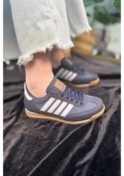 Unisex Ortopedik Spor Ayakkabı Şeritli Bağcıklı Alçak Düz Kaymaz Taban Hafif Yürüyüş Sneaker 1595 Lacivert - Beyaz Unisex Ortopedik Spor Ayakkabı Şeritli Bağcıklı Alçak Düz Kaymaz Taban Hafif Yürüyüş Sneaker 1595 Lacivert - Beyaz