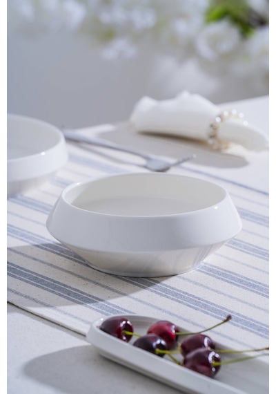 Acar Rumi Yuvarlak Kase - 17 Cm Beyaz