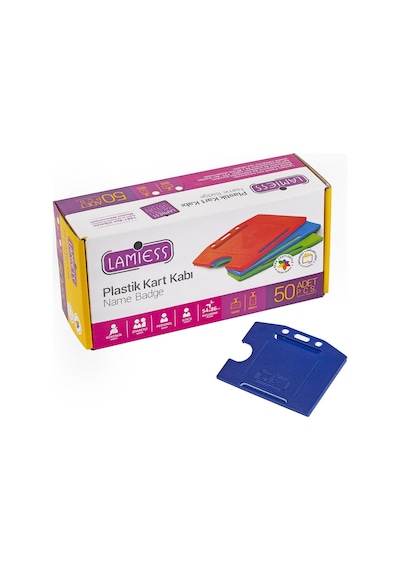 Lamiess Lms 214 Yatay Plastik Kart Kabı Lacivert 50'Li