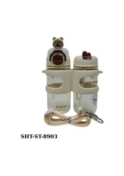 Shotay St-8903 330ml+450ml Çift Kullanım Pipetli Beyaz Matara Diğer