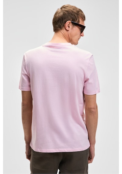 Grımelange Mocassın Erkek %100 Pamuk Relaxed Fit Yuvarlak Yaka Kısa Kollu Pembe T-shirt