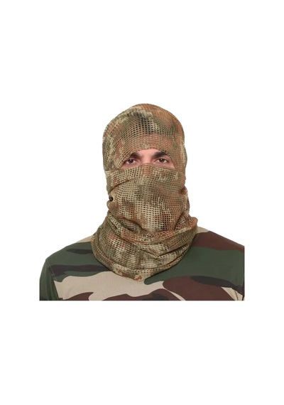 Kamuflaj Kare Askeri Şal Gizlenme Ağı Tactical File Puşi - Çok Renkli