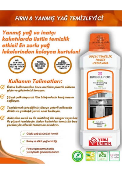 Biobellinda Konsantre Fırın Ve Yanmış Yağ Sökücü Güçlü Formül 750 Ml