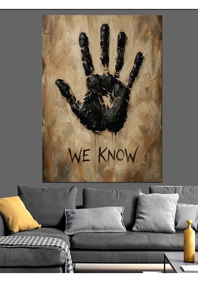 Karanlıkta "we Know" Yazılı El Dekoratif Kanvas - Mdf Ahşap Tablo