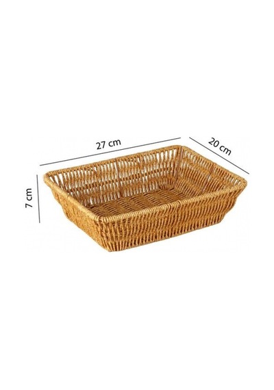 Mien Dikdörtgen Rattan Ekmek Sepeti 27x20x7 Cm Kahverengi