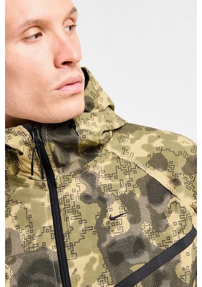 Nike Tech Fleece Full Zip Windrunner Hoodie Kapüşonlu Unisex Kamuflaj Sweatshirt Haki