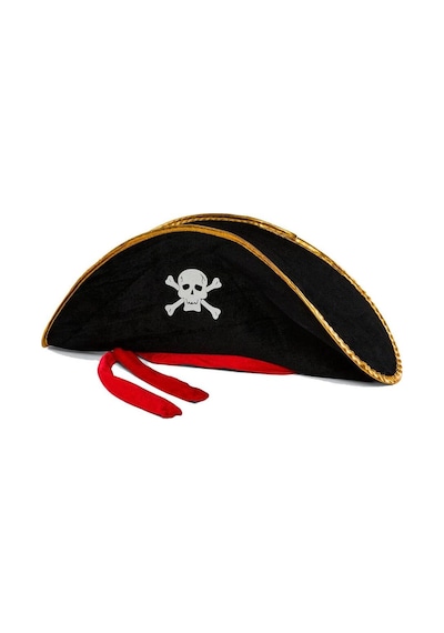 Yetişkin Boy Kadife Jack Sparrow Denizci Korsan Şapkası 50x20 Cm "