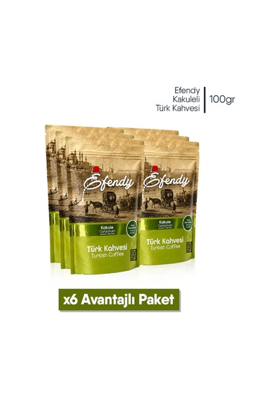 Shazel Efendy Geleneksel Türk Kahvesi Kakuleli Doypack 100 Gr 6 Adet