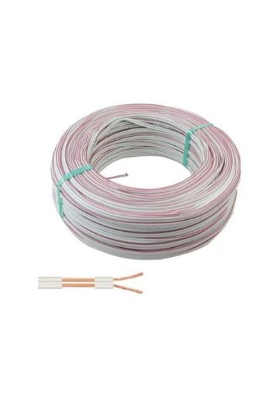 10 Metre 2 X 0,75 Kablo Yassı Kordon Hoparlör Led Elektrik Kablosu Beyaz 1