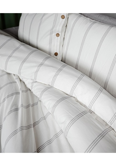 Cotton Collection Çift Kişilik Çizgili Nevresim Seti Seroya Renkli