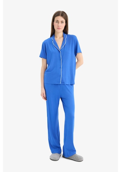 DeFacto Pijama Takımı Kısa Kollu Üst Esnek Belli Uzun Alt-Fall in Love E7622AX25SPBE46 DeFacto Pijama Takımı Kısa Kollu Üst Esnek Belli Uzun Alt-Fall in Love E7622AX25SPBE46
