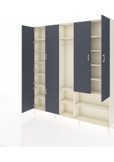 Arges Dolap 15 Raflı 5 Kapaklı Tek Askılı 220x30x243 Aytaşı-antrasit/aytaşı Antrasıt/aytası Arges Dolap 15 Raflı 5 Kapaklı Tek Askılı 220x30x243 Aytaşı-antrasit/aytaşı Antrasıt/aytası