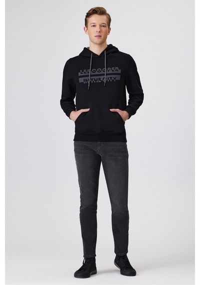 Lee Cooper Tess Erkek Kapüşonlu Sweatshırt Siyah-15423 Siyah