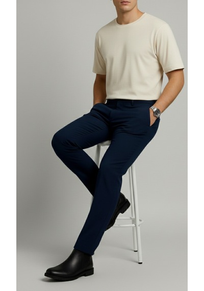 Bürke Erkek Lacivert Renk Slim Fit Kaliteli Kumaş Pantolon