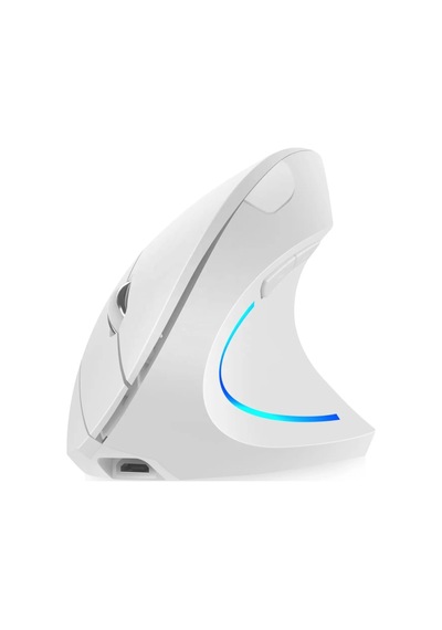 Pilli Dikey Ergonomik Kablosuz Mouse Fare Wireless 2000 Dpı 6 Beyaz Genel