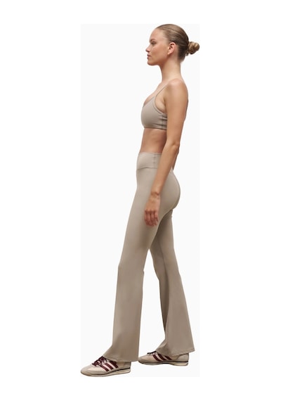 Because Of Alice Base Sculpting Flared Leggings Şekillendirici Yüksek Bel Bol Paça Kadın Tayt Açık Kahverengi