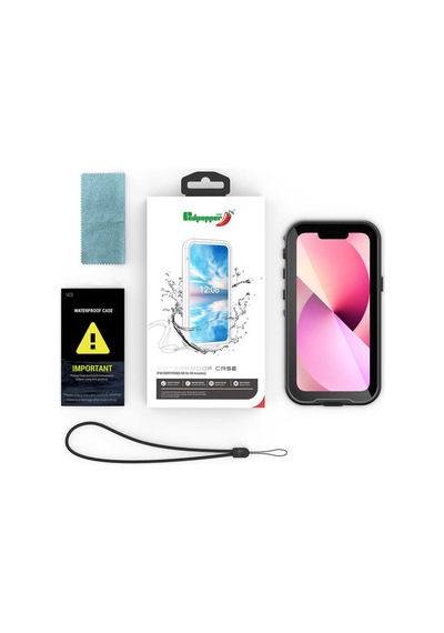 Apple Uyumlu  iPhone 13 Mini Kılıf 1-1 Su Geçirmez Kılıf Siyah