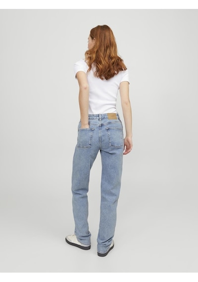 Jack & Jones Jjxx Yüksek Bel Bol Paça Straight Kadın Denim Pantolon 12229033 Mavi
