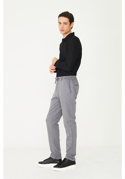 Gri Bağcıklı Rahat Kesim Jogger Pantolon Gri