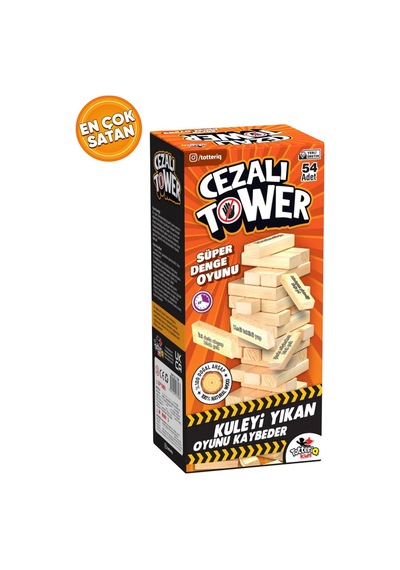 Cezalı Jenga Denge Oyunu Tower Büyük Boy 54 Parça