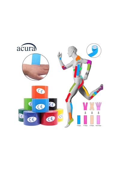 Ac-150 Yüz & Vücut Uyumlu Hipoalerjenik Kinesyo Tape  Bandı 5m X 5cm Pembe Renk 1 Beden