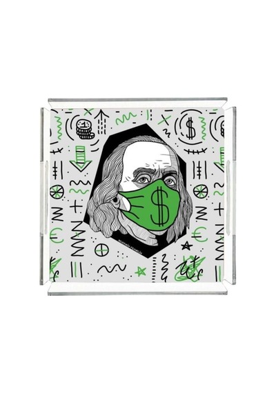 Benjamin Franklin Pleksi Tepsi - 25x25cm