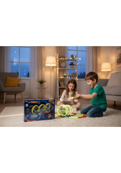 Sh40591 Şarjlı Fosforlu Racing Set 71 Parçalı Mavi