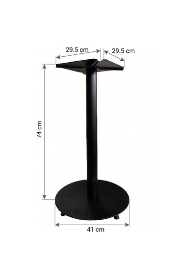 Matte Prime Bistro Yuvarlak Masa Ayağı 74cm - Kafe Restoran Ve Evler İçin Siyah