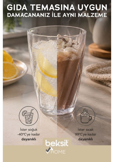 Home Glassy Kırılmaz Polikarbon 6'lı Bardak Şeffaf 400 Ml Şeffaf Şeffaf