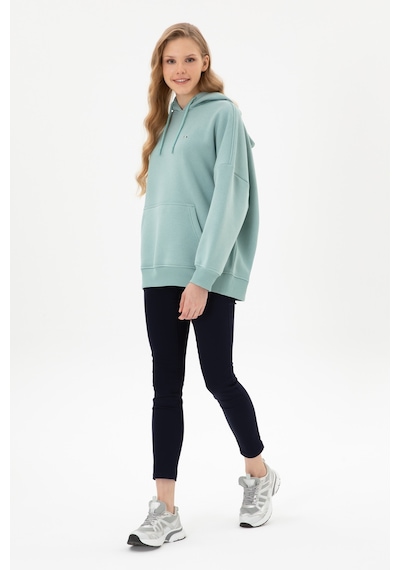 U.S. Polo Assn. Kadın Mint Şardonlu Kapüşonlu Sweatshırt 50313567-VR090