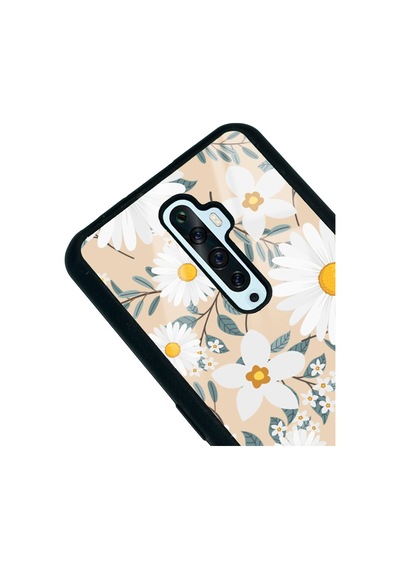 Oppo Reno 2z Büyük Papatya Tasarımlı Glossy Telefon Kılıfı Çok Renkli